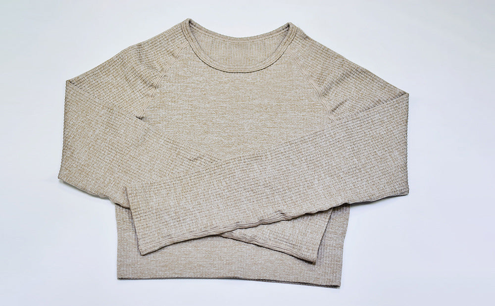 2 Piece Set Women Ribbed Seamless Long Sleeve Yoga Sets Workout Women's High Waist Sports Legging Long Sleeve Top The Clothing Company Sydney