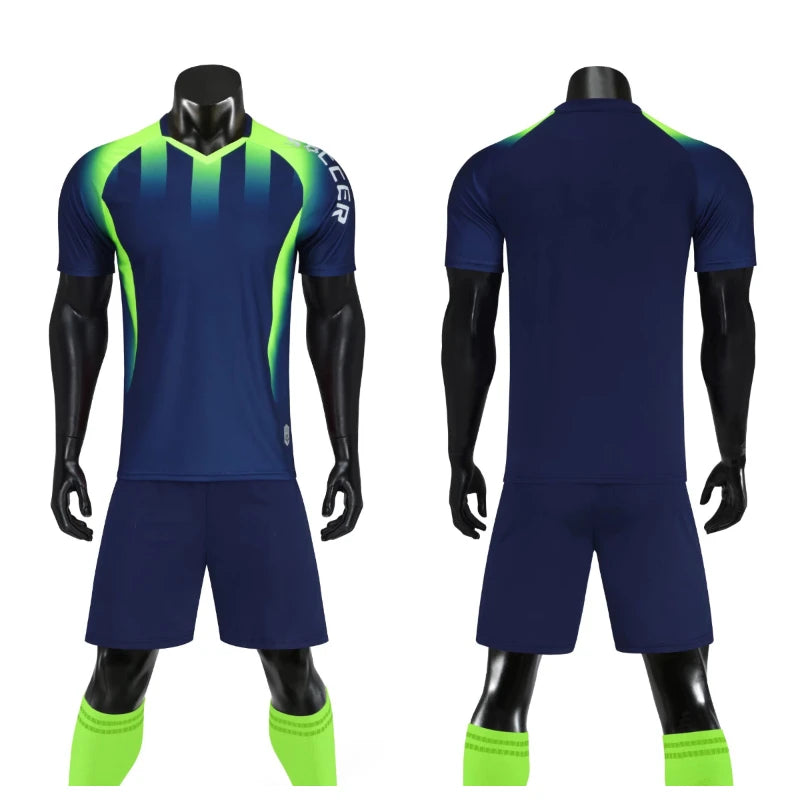 Men's Women's Kids Football Jersey Shorts Set Custom Soccer Uniform Outfit Kids School Team Training Kit The Clothing Company Sydney