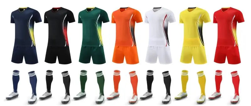 Mens Football Jersey Set Short Sleeve Round Neck Customized Soccer Kits Womens Training Suit - The Clothing Company Sydney