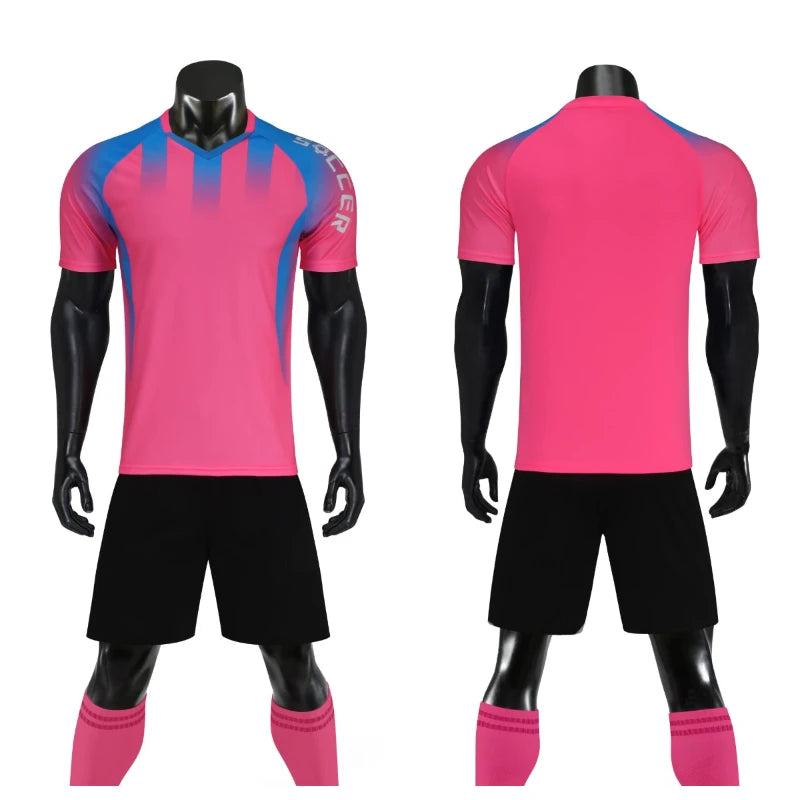 Men's Women's Kids Football Jersey Shorts Set Custom Soccer Uniform Outfit Kids School Team Training Kit The Clothing Company Sydney