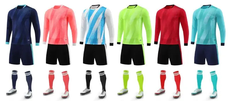 Goalkeeper Football Jersey Suit for Kids Adults Personalized Custom Boys Girls Men's Womens Print Long Sleeve Soccer Uniforms - The Clothing Company Sydney