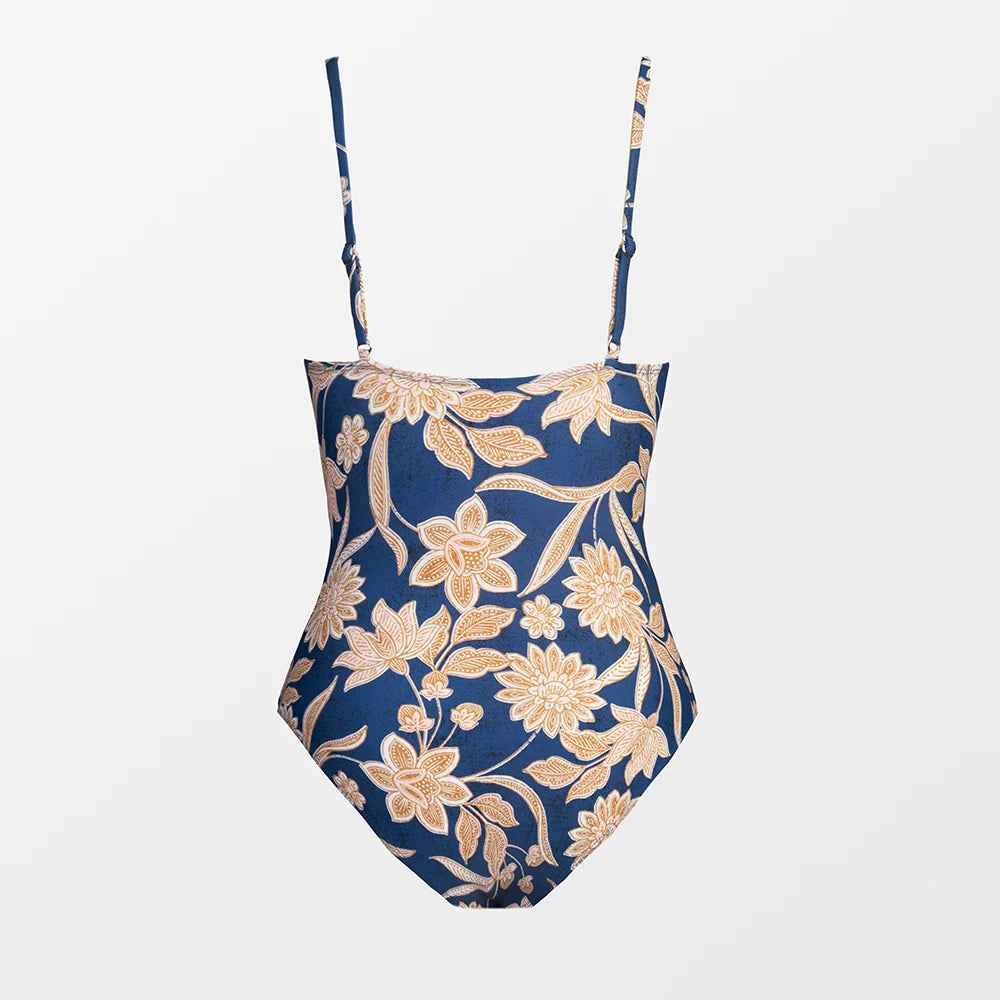 Deep V Neck One-piece Swimsuit Women Removable Bra PMonokini Summer Beach Swimwear - The Clothing Company Sydney