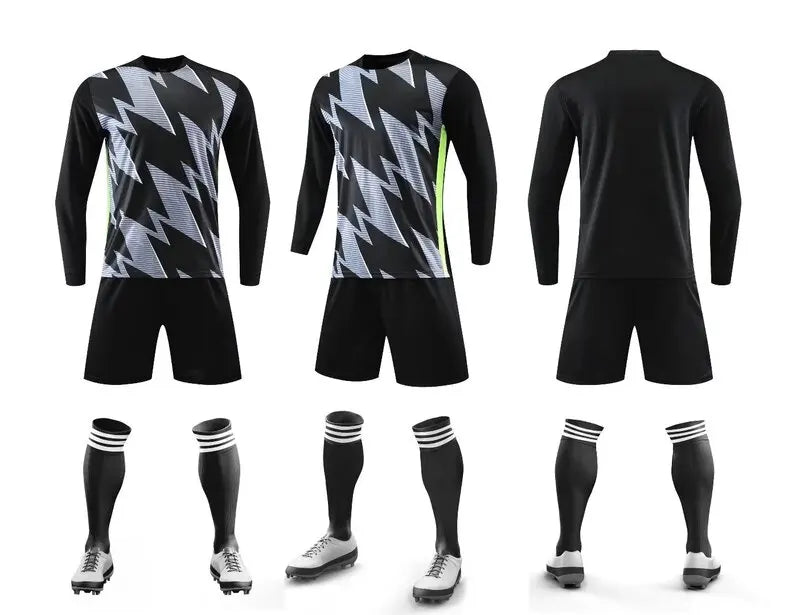 Mens Womens Kids Long Sleeve Football Jersey Set  Team Soccer Training Match Sports Uniform Suit The Clothing Company Sydney