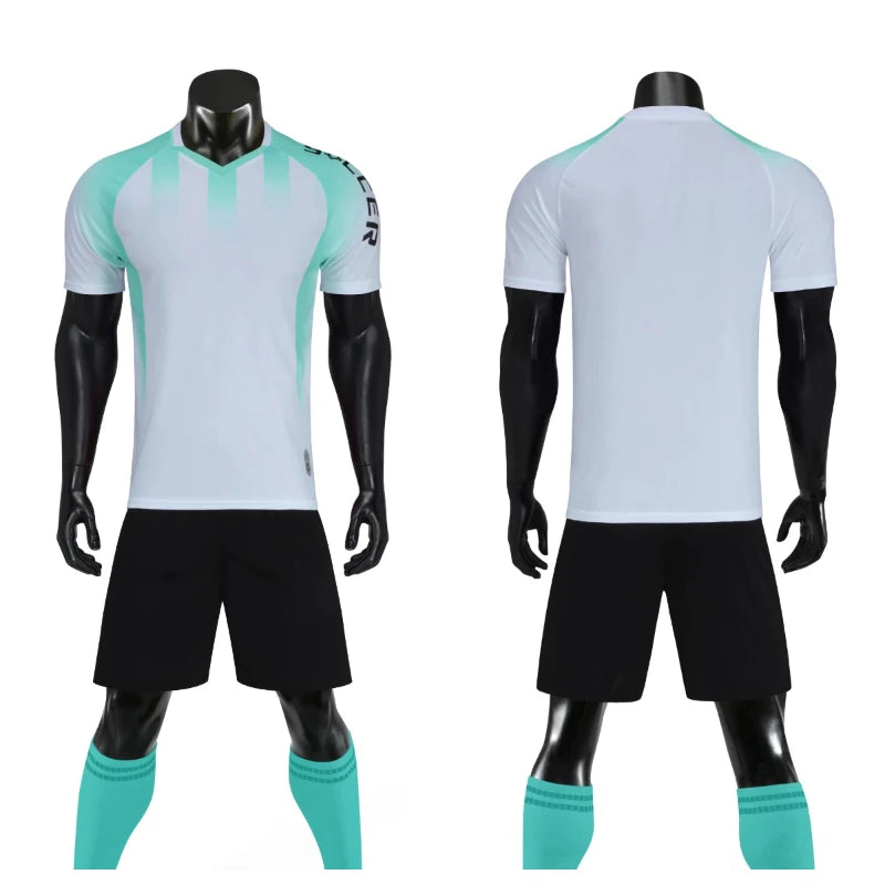 Men's Women's Kids Football Jersey Shorts Set Custom Soccer Uniform Outfit Kids School Team Training Kit The Clothing Company Sydney