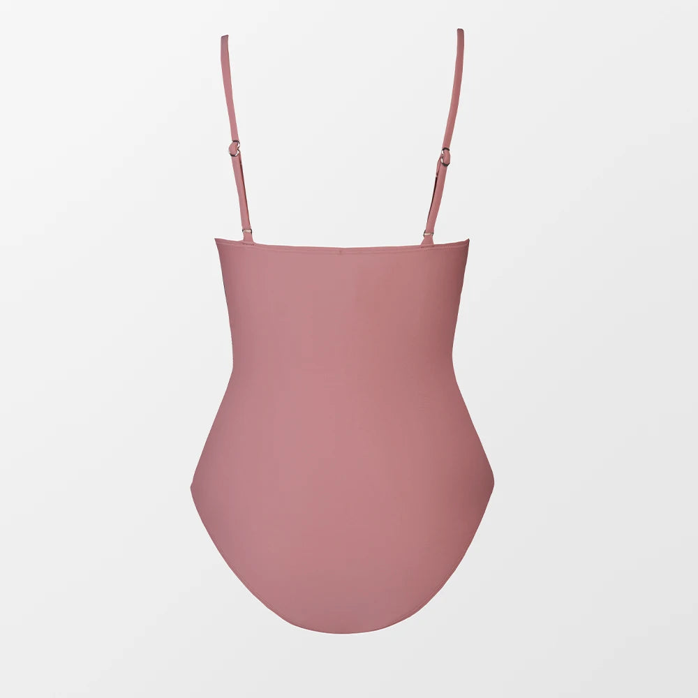 Deep V Neck One-piece Swimsuit Women Removable Bra PMonokini Summer Beach Swimwear - The Clothing Company Sydney