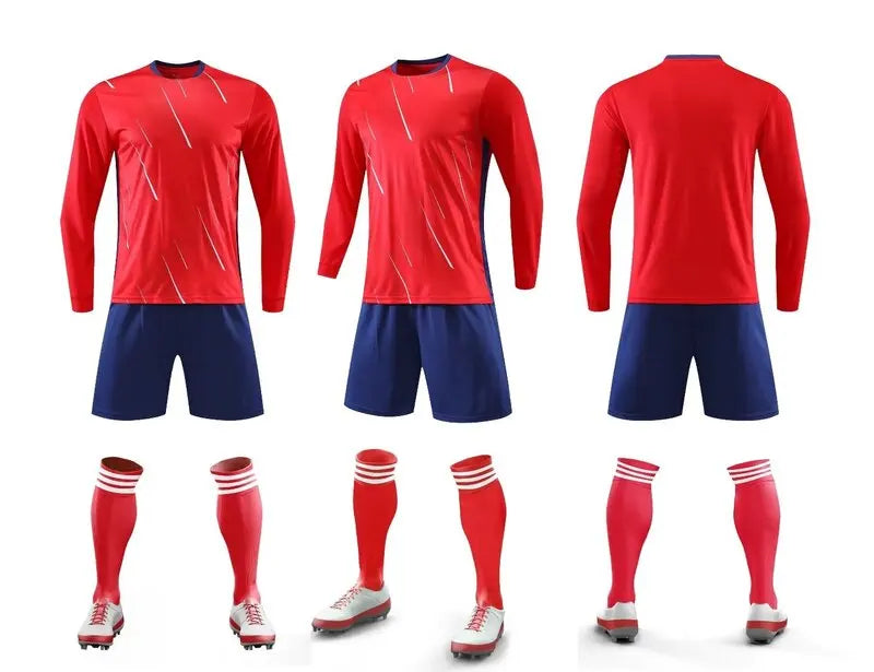 Mens Womens Kids Long Sleeve Football Jersey Set  Team Soccer Training Match Sports Uniform Suit The Clothing Company Sydney