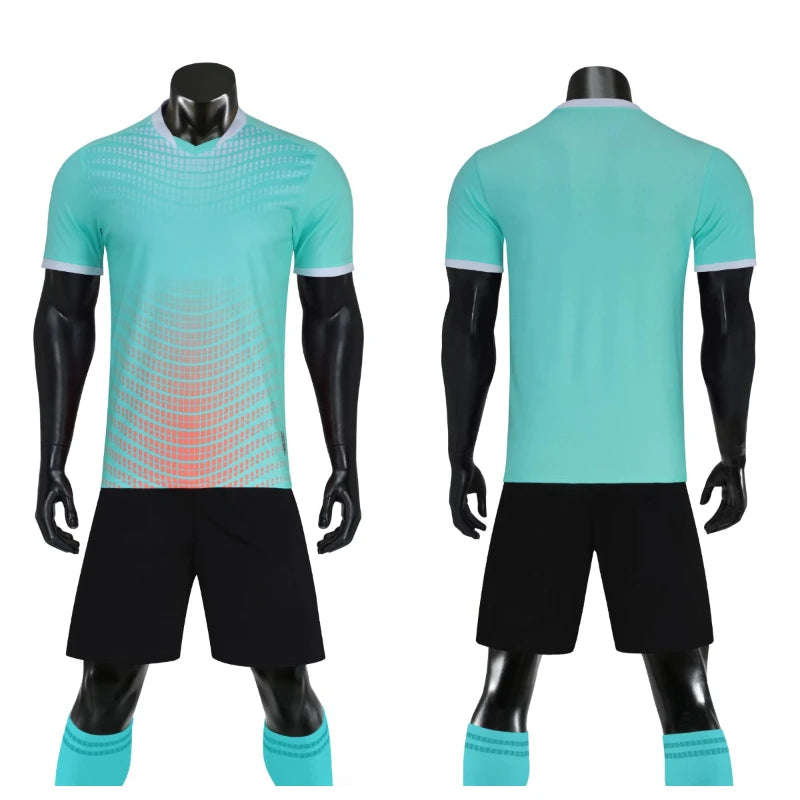 Men's Women's Kids Football Jersey Shorts Set Custom Soccer Uniform Outfit Kids School Team Training Kit The Clothing Company Sydney