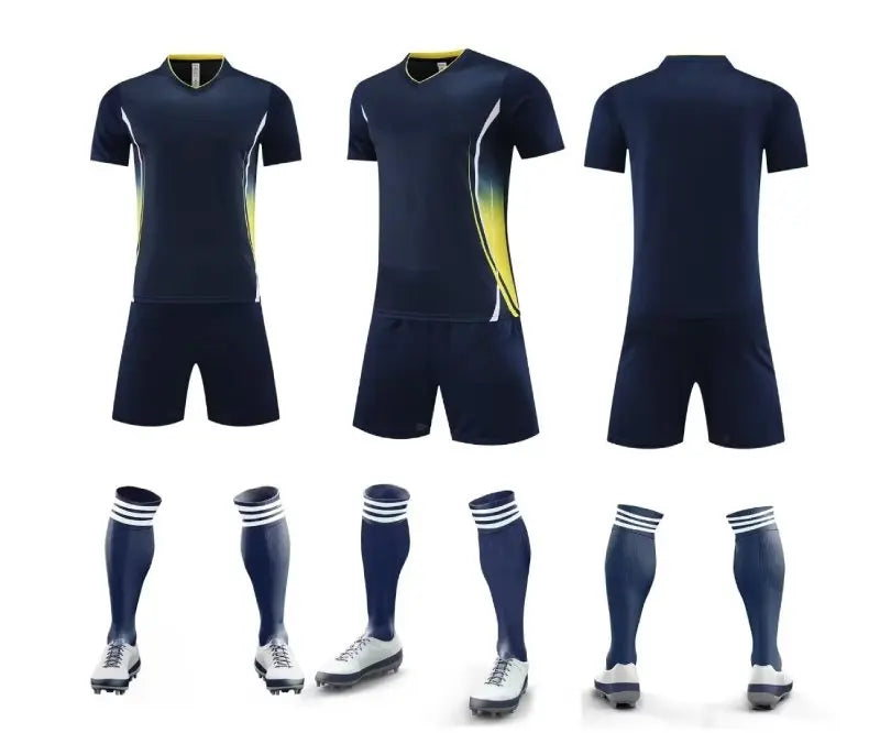 Mens Football Jersey Set Short Sleeve Round Neck Customized Soccer Kits Womens Training Suit - The Clothing Company Sydney
