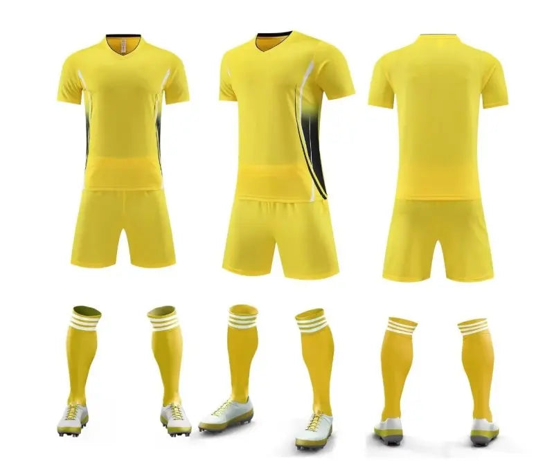 Mens Football Jersey Set Short Sleeve Round Neck Customized Soccer Kits Womens Training Suit - The Clothing Company Sydney