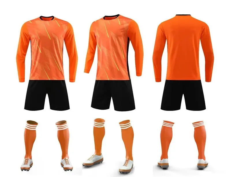 Mens Womens Kids Long Sleeve Football Jersey Set  Team Soccer Training Match Sports Uniform Suit The Clothing Company Sydney