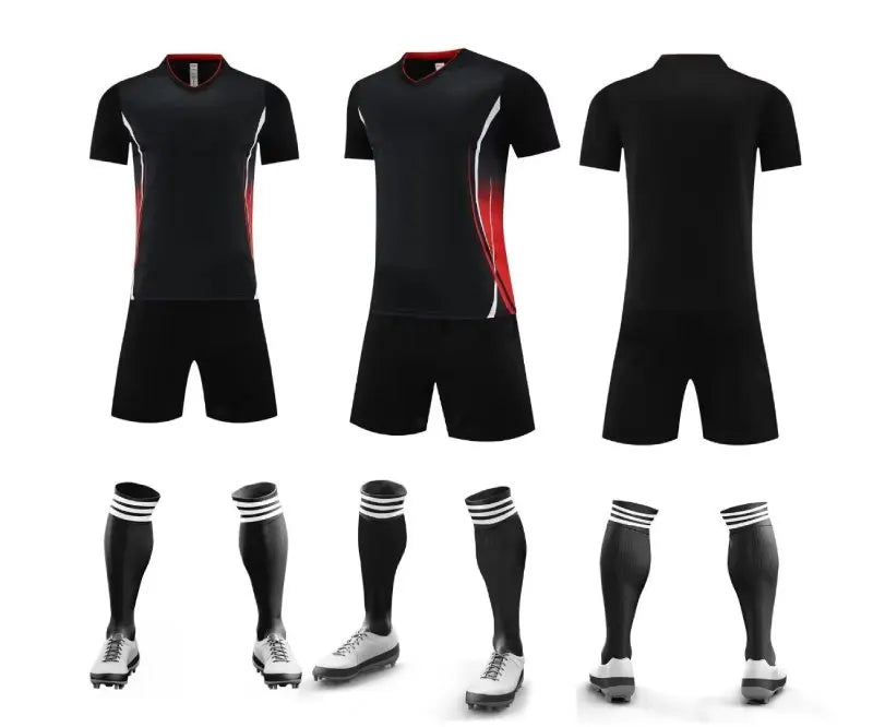 Mens Football Jersey Set Short Sleeve Round Neck Customized Soccer Kits Womens Training Suit - The Clothing Company Sydney