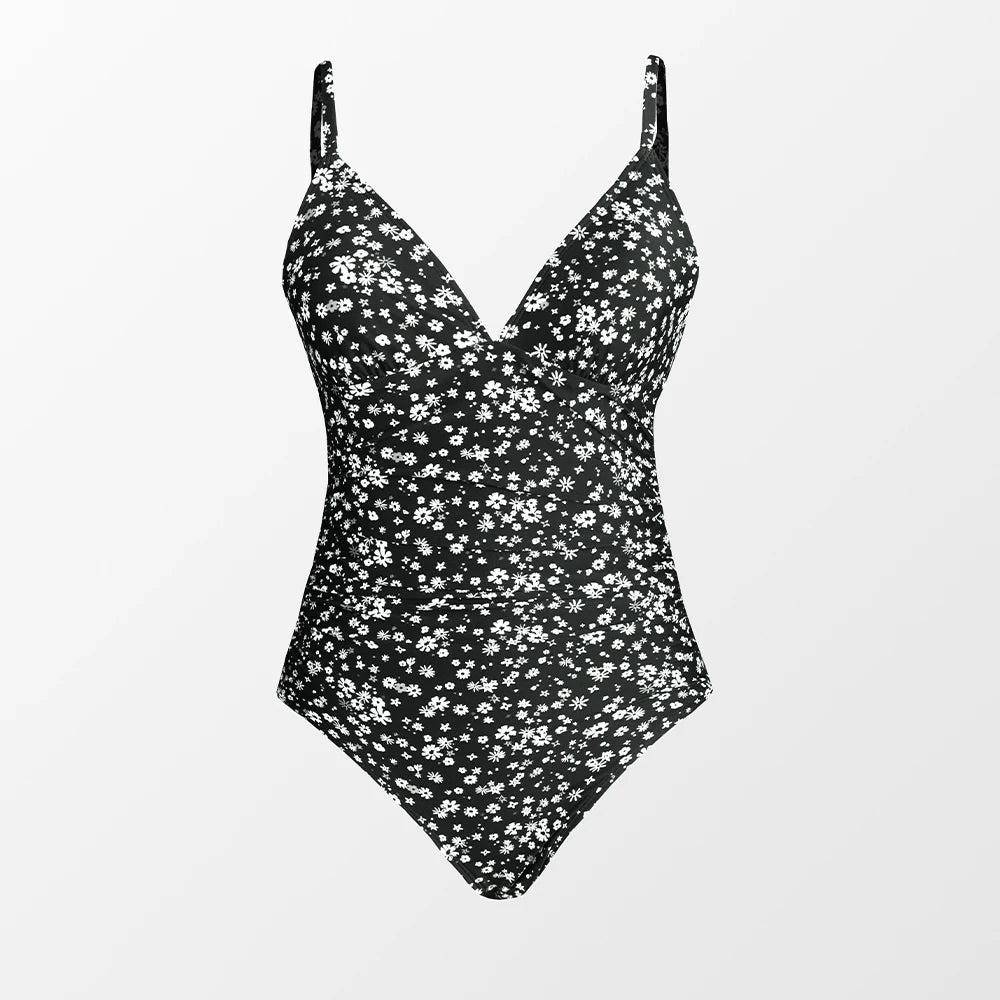 Deep V Neck One-piece Swimsuit Women Removable Bra PMonokini Summer Beach Swimwear - The Clothing Company Sydney