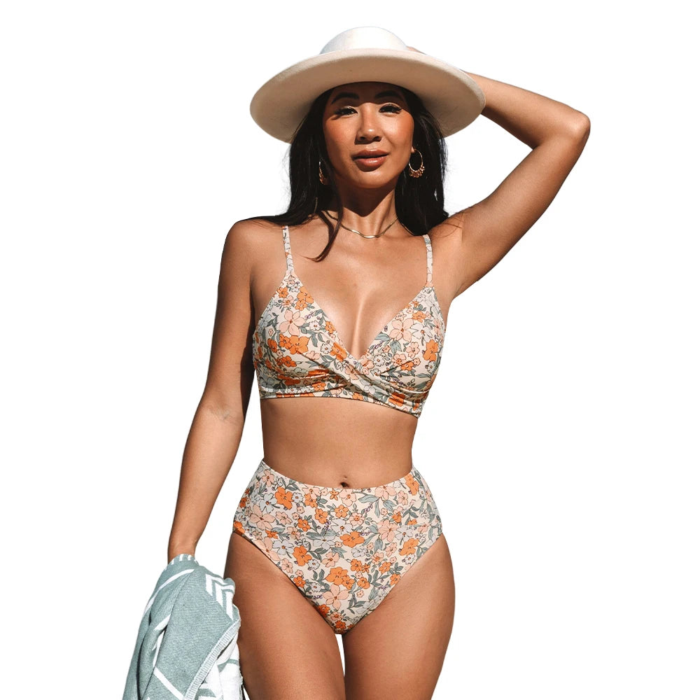 2 Piece High Waist Swimsuit Bikini Set The Clothing Company Sydney