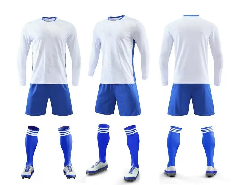 Mens Womens Kids Long Sleeve Football Jersey Set  Team Soccer Training Match Sports Uniform Suit The Clothing Company Sydney