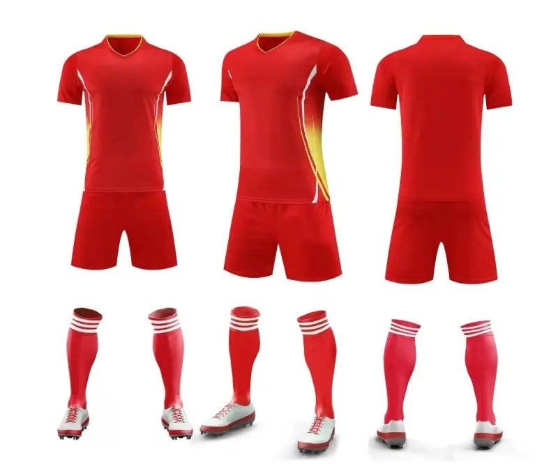 Mens Football Jersey Set Short Sleeve Round Neck Customized Soccer Kits Womens Training Suit - The Clothing Company Sydney