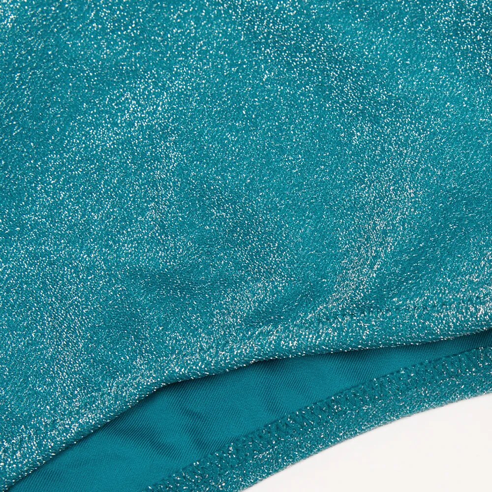 2 Piece Shiny Brick Red High Waist Bikini Sets Swimsuit  V-neck Two Pieces Beachwear Bathing Suit Swimwear The Clothing Company Sydney