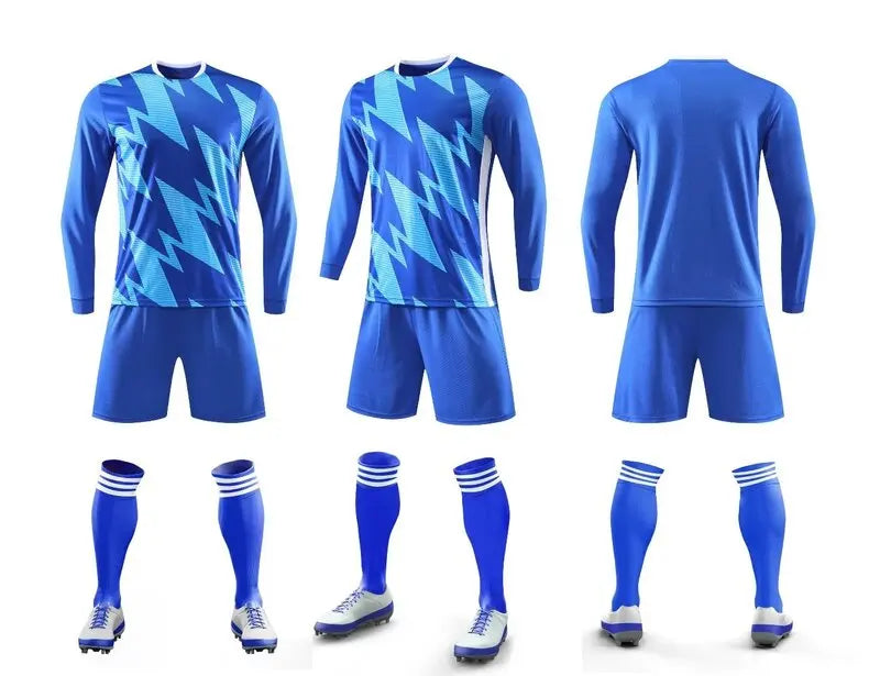 Mens Womens Kids Long Sleeve Football Jersey Set Team Soccer Training Match Sports Uniform Suit The Clothing Company Sydney