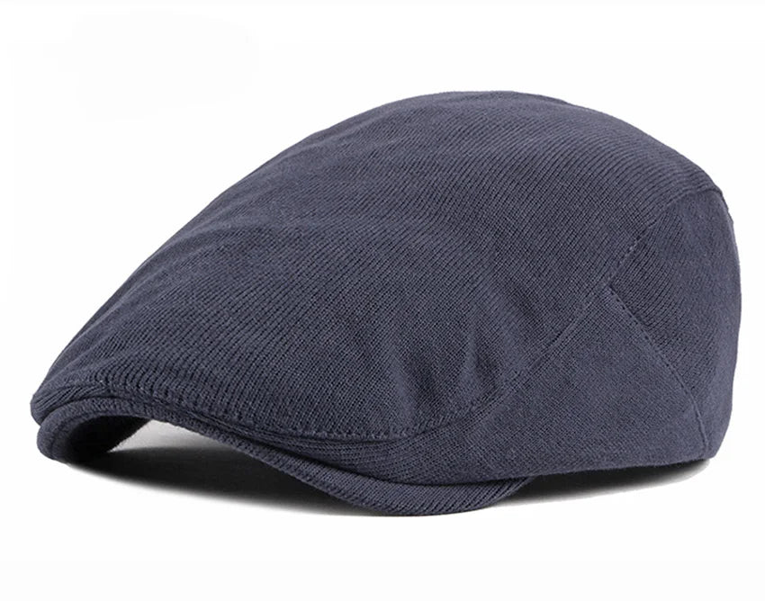 Spring Autumn Berets Hat Men's knitting Visor Cap Casual Fashion Women Beret Solid Yellow Blue Peaked Flat Cap Duckbill Hat - The Clothing Company Sydney