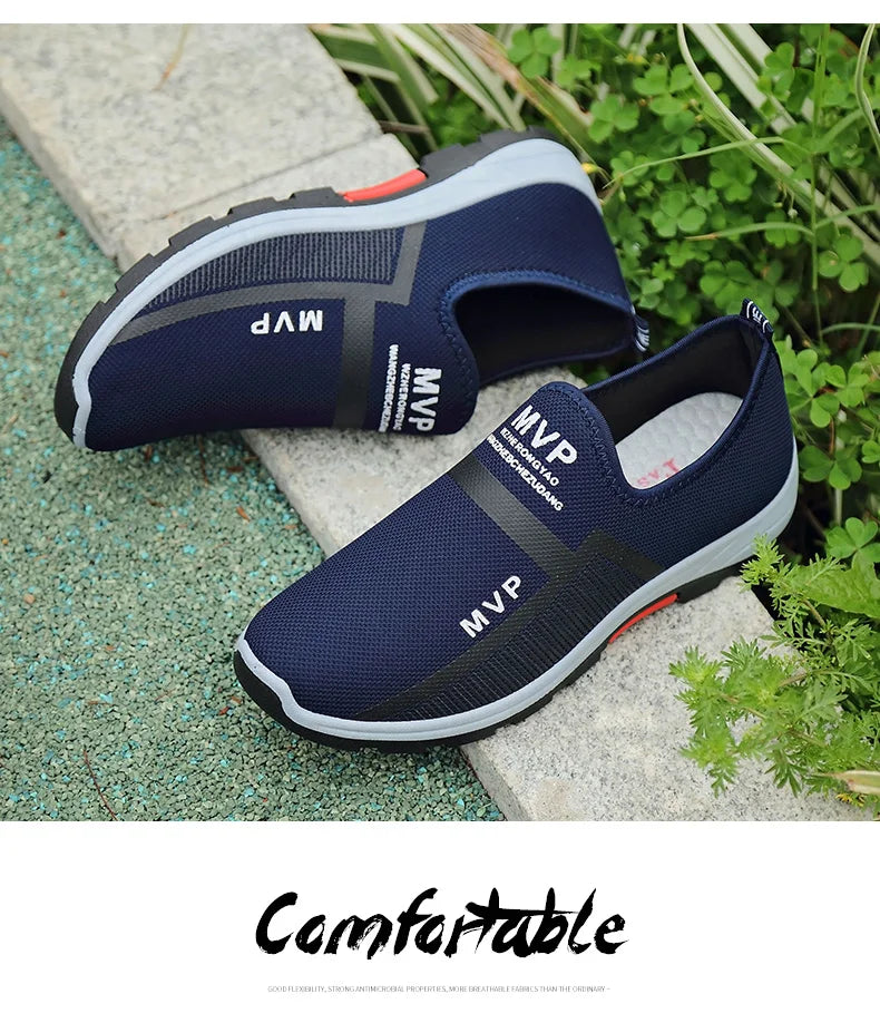 Summer Mesh Casual Shoes Breathable Slip on Mens Loafers Lightweight Sneakers Non-slip Walking Shoes The Clothing Company Sydney