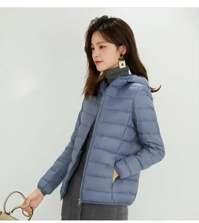 Matte Fabric Women's Duck Down Jacket Ultra Light Down Jacket Feather Jacket Overcoat Windbreaker Coat - The Clothing Company Sydney