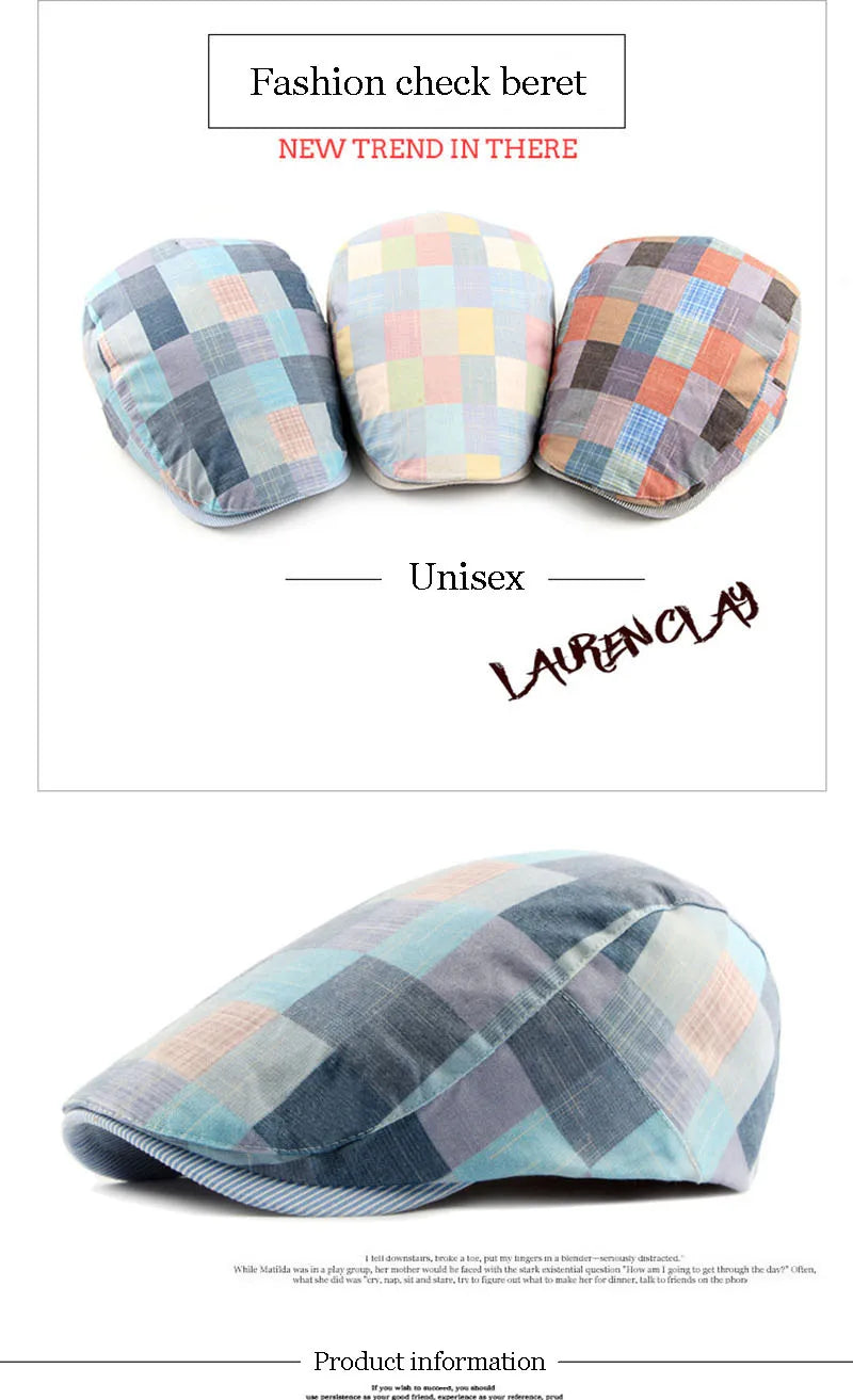 Men Autumn Peaked Cap Women Retro Style Pattern Beret Outdoor Casual Fashion Trend Forward Ivy Newsboy Hat - The Clothing Company Sydney