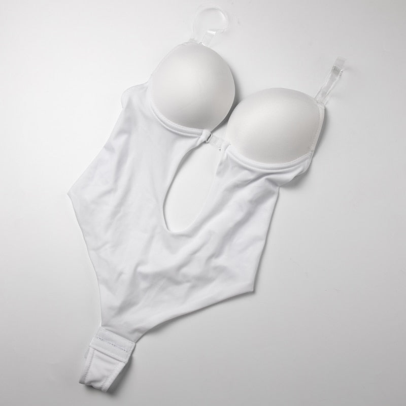 Women's Plunging Deep V-Neck Strapless Backless Bodysuit Seamless Thong Full Body Shapewear for Wedding Party Body Shaper The Clothing Company Sydney