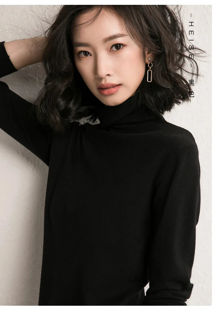Autumn Winter Sweater Turtleneck Slim Fit Basic Pullovers Fashion Knit Tops Bottoming Women's Sweater Stretch Jumpers The Clothing Company Sydney