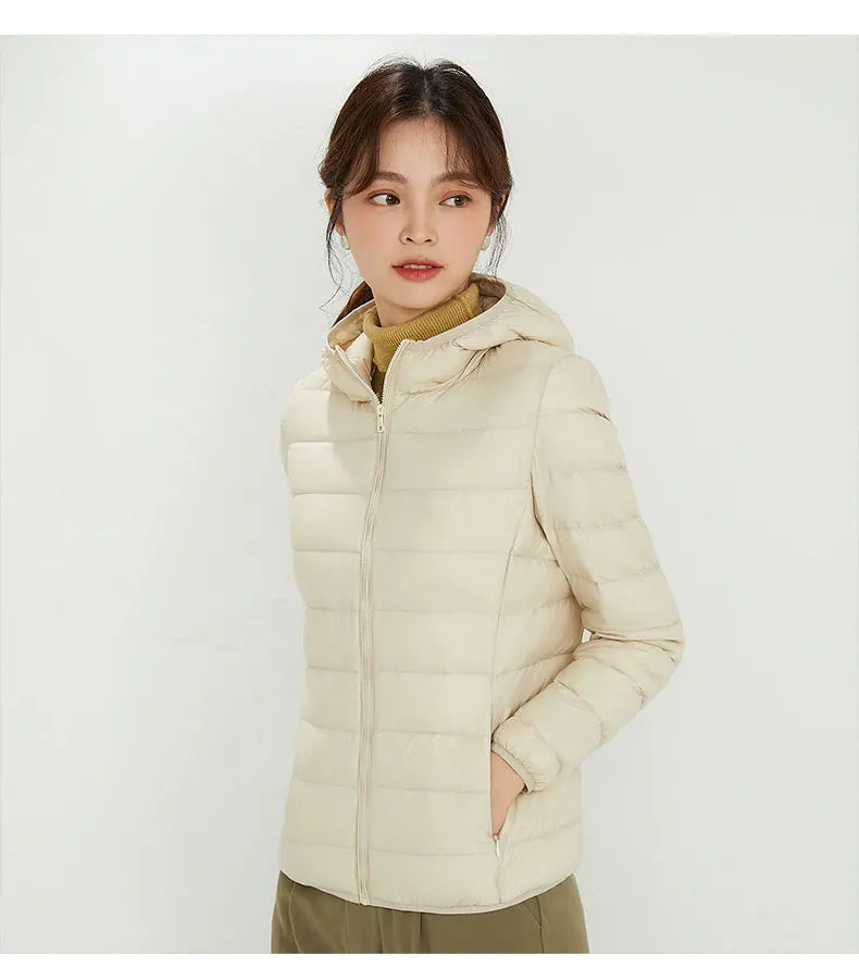 Matte Fabric Women's Duck Down Jacket Ultra Light Down Jacket Feather Jacket Overcoat Windbreaker Coat - The Clothing Company Sydney