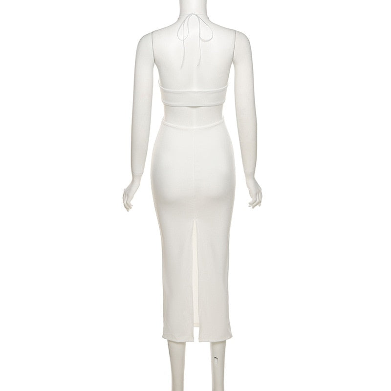 Summer Spaghetti Strap Halter Backless Maxi Dress Elegant Bandage Sleeveless Club Party Dresses Bodycon Dress The Clothing Company Sydney