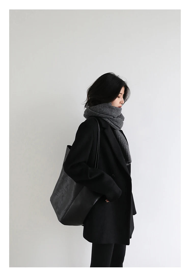 Women's Wool Blend Coat Solid Mid Long Woollen Blazer Thick Warm Blouse Overcoat Office Autumn Winter Jacket - The Clothing Company Sydney