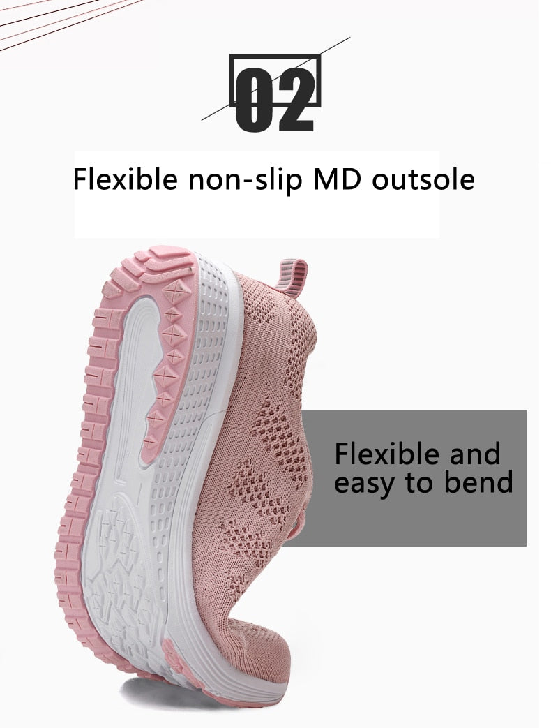 Women's Casual Shoes Breathable Walking Mesh Lace Up Flat Shoes Sneakers The Clothing Company Sydney