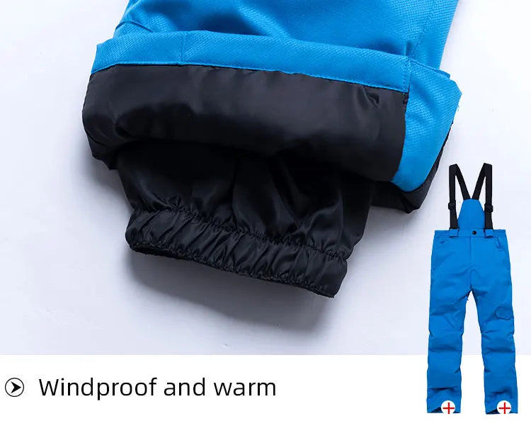 Children's Snow Suit Outfit Wear Outdoor Waterproof Windproof Warm Costume Winter Snowboarding Ski Jacket and Strap Pant Boys and Girls The Clothing Company Sydney