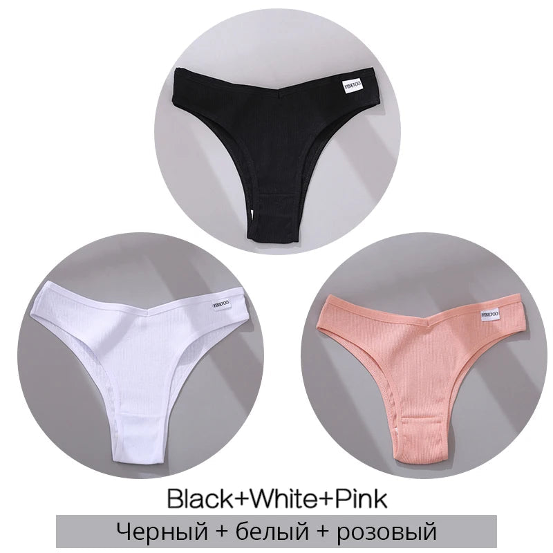 3 Pack Cotton Women's Panties Low Rise Female Seamless Underwear Breathable Underpants Intimates Lingerie The Clothing Company Sydney