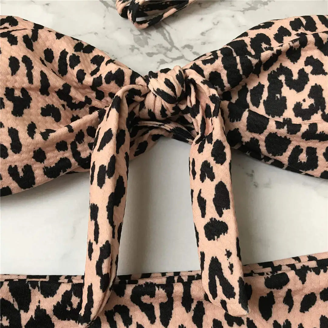 Polka Dot Knotted Bandeau Brazilian Bikini Women Swimwear Female Swimsuit Two-pieces Bikini set Bather Bathing Suit - The Clothing Company Sydney