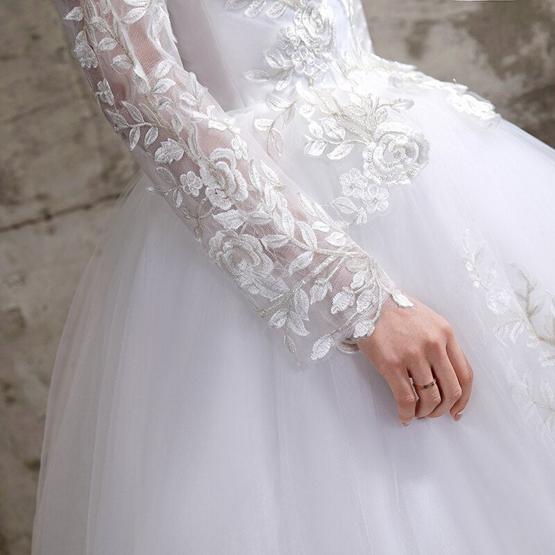Long Sleeve Ball Gown Luxury Lace Wedding Dresses Plus Size Wedding Dress The Clothing Company Sydney