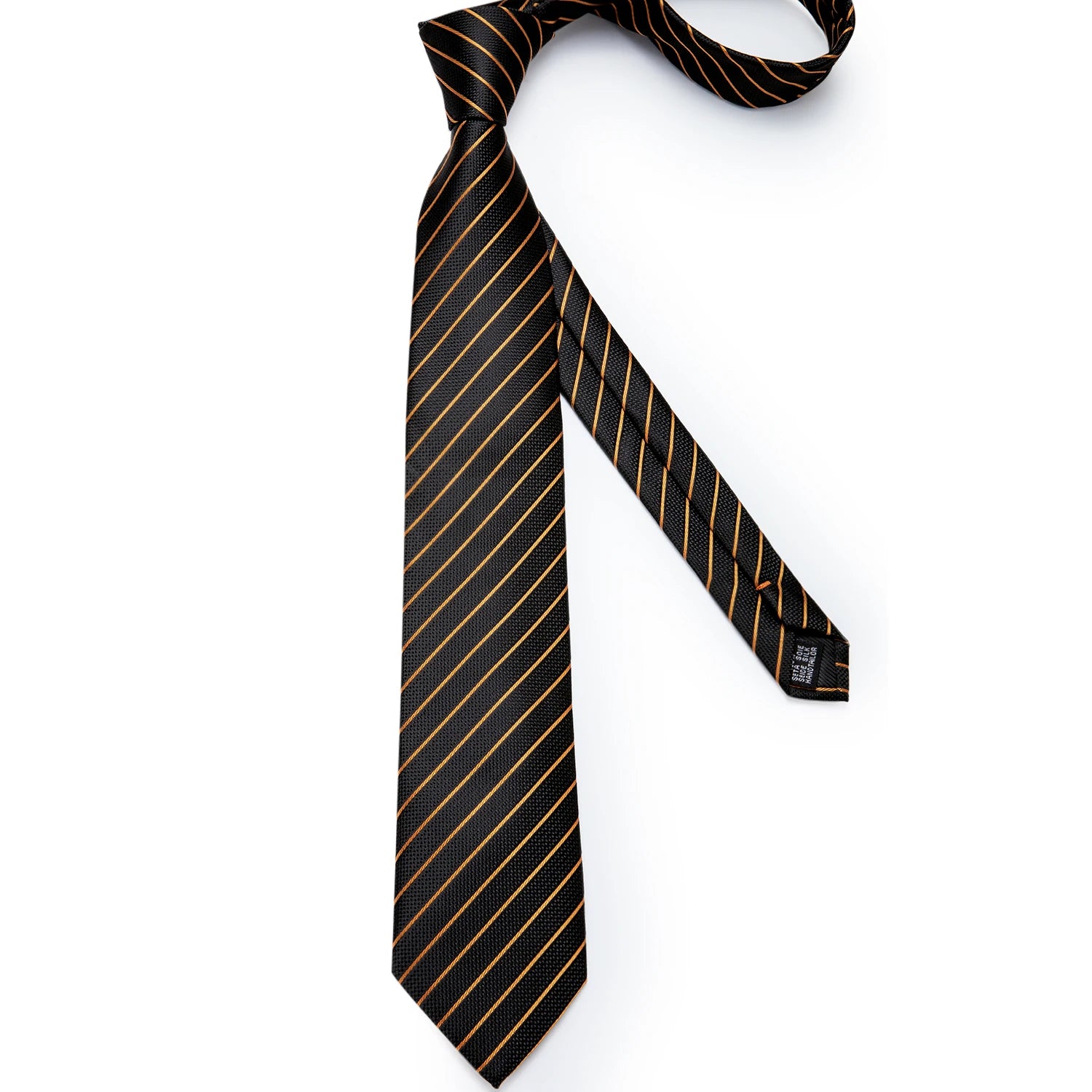 Fashion Men's Tie Luxury Gold Blue Black Striped Paisley Silk Wedding Tie For Men Designer Hanky Cufflinks Gift Tie Set - The Clothing Company Sydney