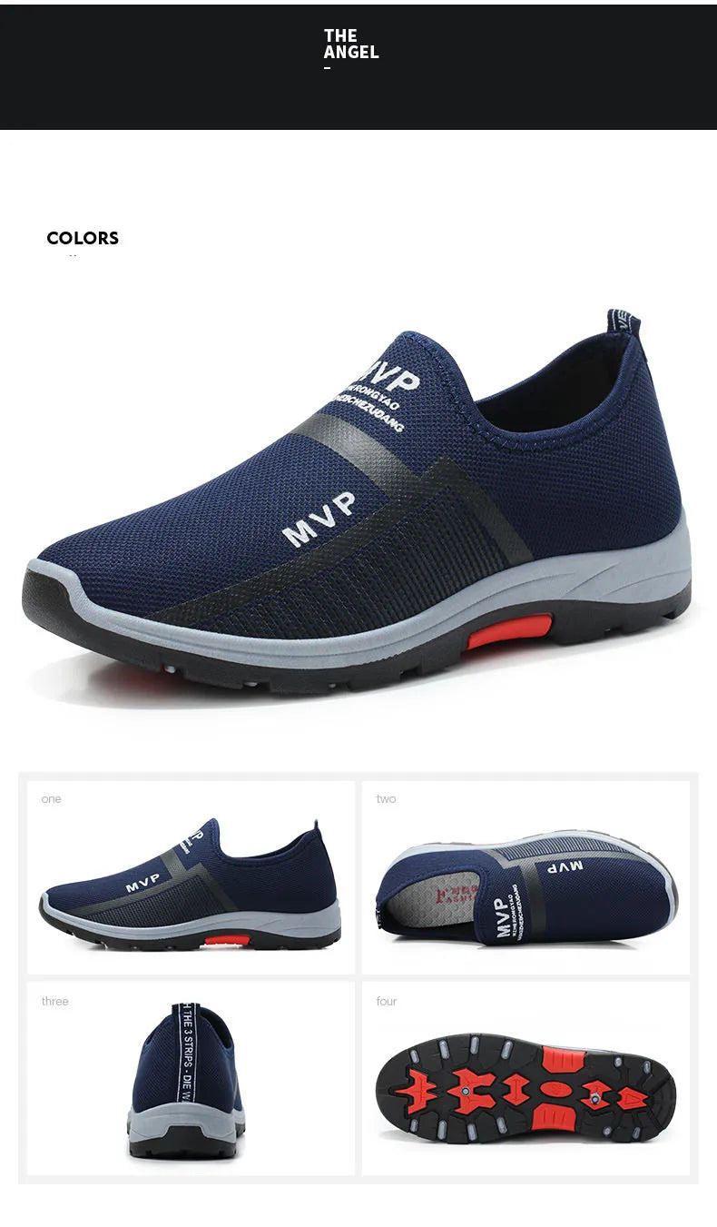 Summer Mesh Casual Shoes Breathable Slip on Mens Loafers Lightweight Sneakers Non-slip Walking Shoes The Clothing Company Sydney