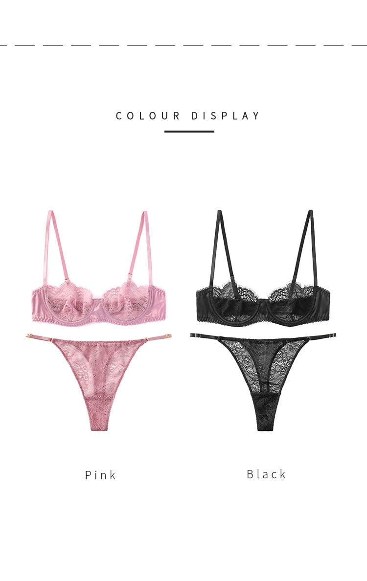 2 Piece Lingerie Underwear Set Sexy Lace Brassiere Underwear Lace Bra Panties G-String Bra & Brief Sets The Clothing Company Sydney