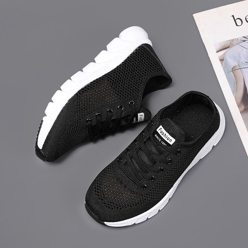 Mesh Women's Sneakers Breathable Flat Shoes Women Lightweight Sports Shoes Non-slip Running Footwear Casual Shoes The Clothing Company Sydney