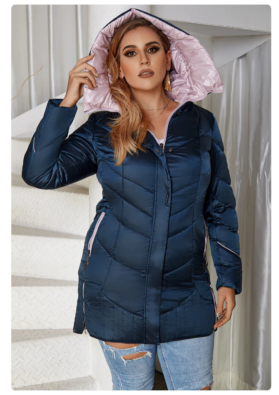 Women's winter Coat Casual Parkas Hooded Coats Plus Size Jacket - The Clothing Company Sydney