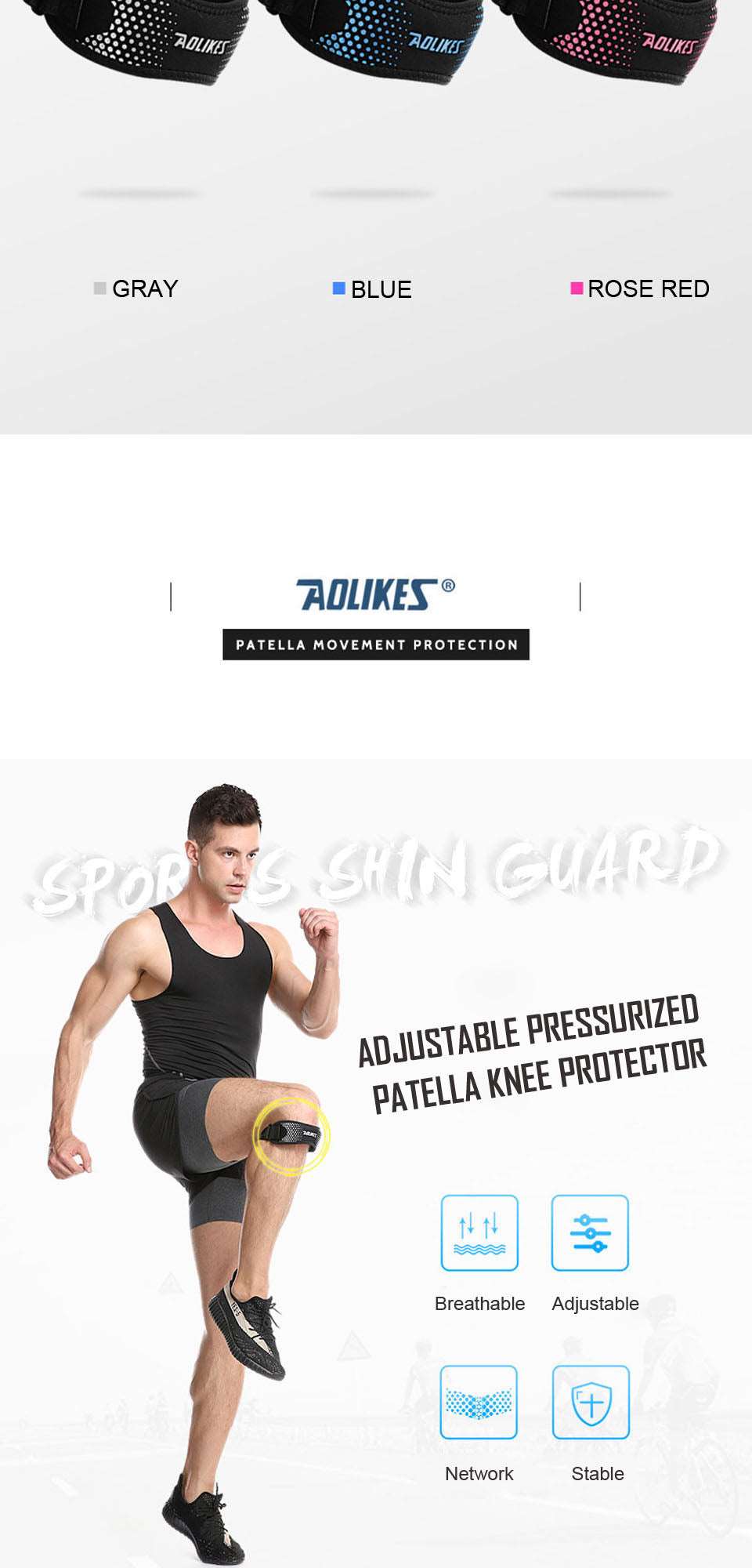 1 Piece Adjustable Knee Pad Knee Pain Relief Patella Stabilizer Brace Support for Hiking Soccer Basketball Running  Sport The Clothing Company Sydney