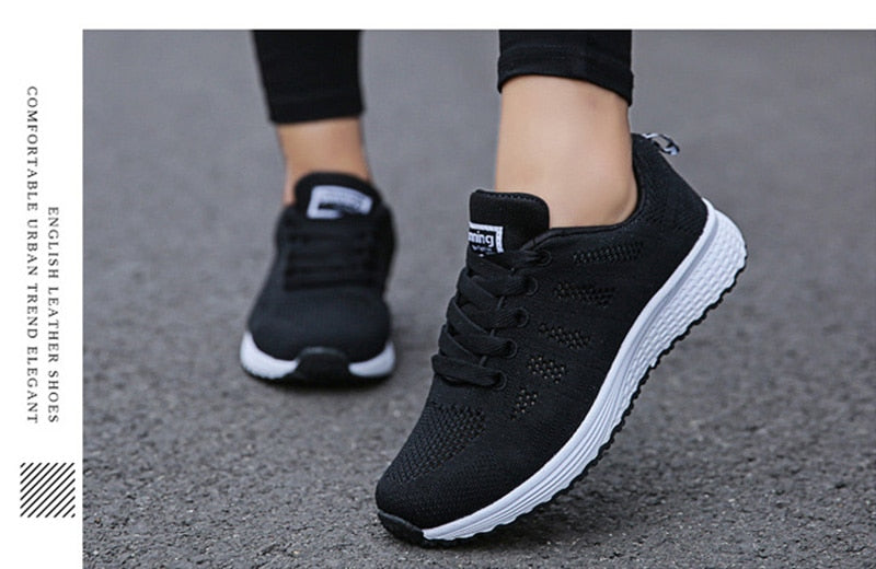 Women Casual Shoes Fashion Breathable Walking Mesh Flat Shoes Sneakers Women 2021 Gym Vulcanized Shoes White Female Footwear The Clothing Company Sydney