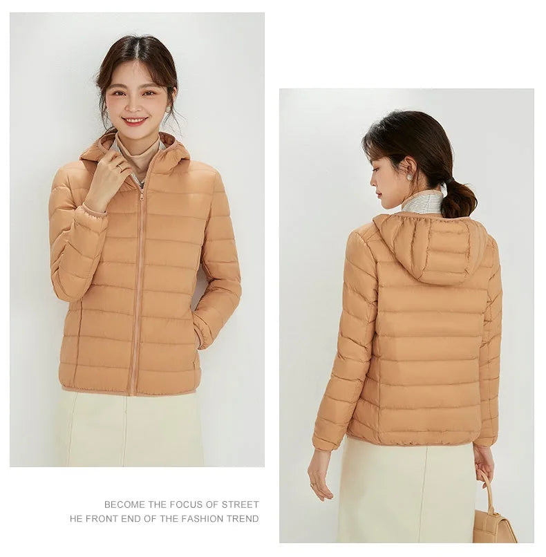 Matte Fabric Women's Duck Down Jacket Ultra Light Down Jacket Feather Jacket Overcoat Windbreaker Coat - The Clothing Company Sydney