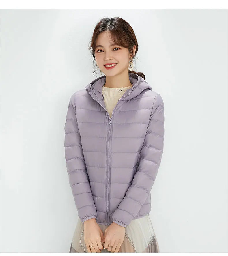Matte Fabric Women's Duck Down Jacket Ultra Light Down Jacket Feather Jacket Overcoat Windbreaker Coat - The Clothing Company Sydney