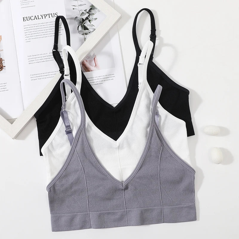 Seamless Tube Tops Bras U-shaped Back Lingerie Bralette Adjust Strap Bandeau Bra Ribbed Sports Underwear The Clothing Company Sydney