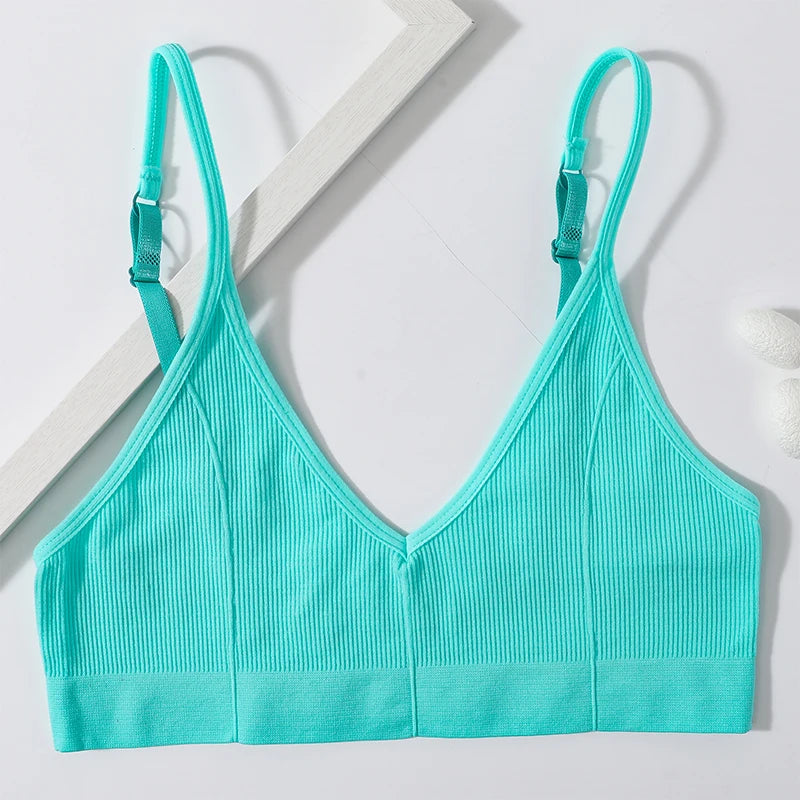 Seamless Tube Tops Bras U-shaped Back Lingerie Bralette Adjust Strap Bandeau Bra Ribbed Sports Underwear The Clothing Company Sydney