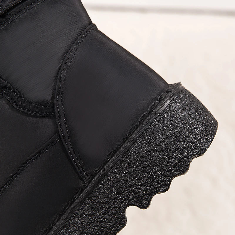 Non Slip Waterproof Snow Boots Women's Thick Plush Winter Ankle Boots Cotton Padded Shoes - The Clothing Company Sydney