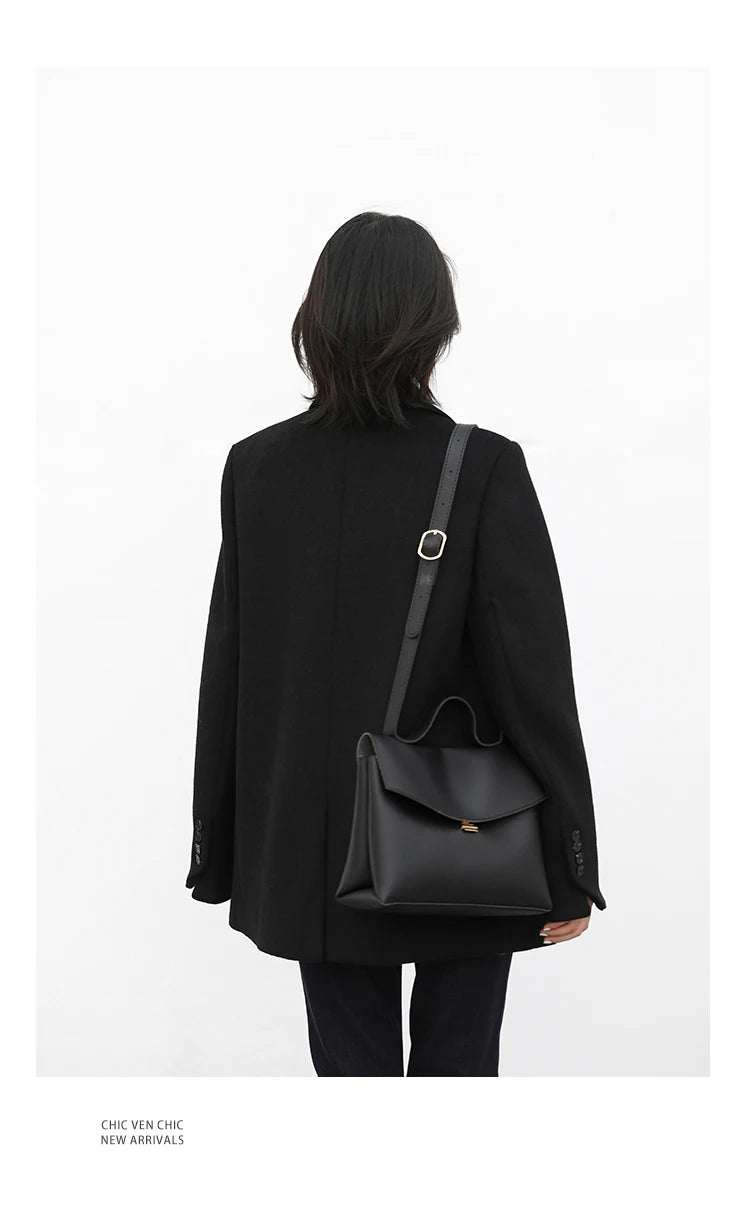 Women's Wool Blend Coat Solid Mid Long Woollen Blazer Thick Warm Blouse Overcoat Office Autumn Winter Jacket - The Clothing Company Sydney