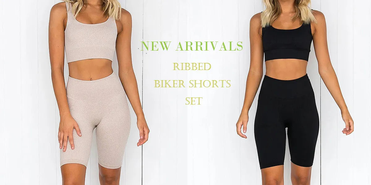 2 Piece Set Women Ribbed Seamless Long Sleeve Yoga Sets Workout Women's High Waist Sports Legging Long Sleeve Top The Clothing Company Sydney