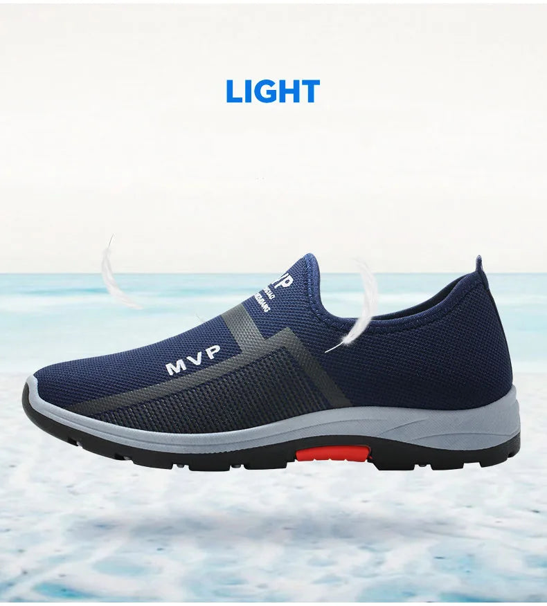 Summer Mesh Casual Shoes Breathable Slip on Mens Loafers Lightweight Sneakers Non-slip Walking Shoes The Clothing Company Sydney